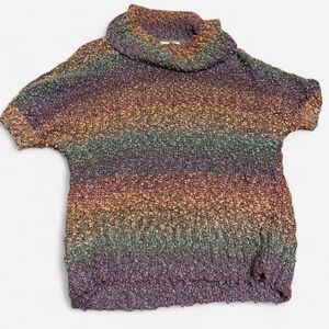 Women’s Cato ombré/rainbow short sleeve sweater. Size L.